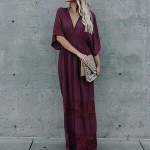 love stitch gauze kimono maxi dress